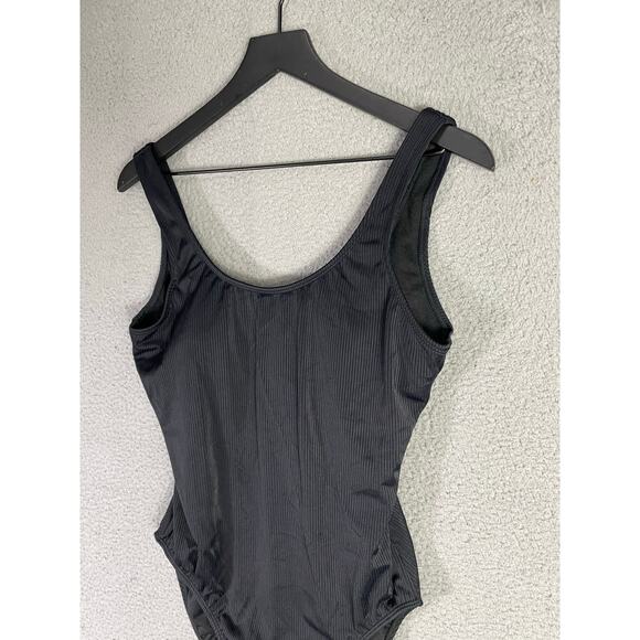 Catalina Black XL 16/18 Scoop Neck Ruched One Piece Swimsuit Shaping Lined - Picture 3 of 7